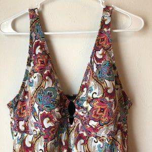 Paisley One-Piece Swim Dress